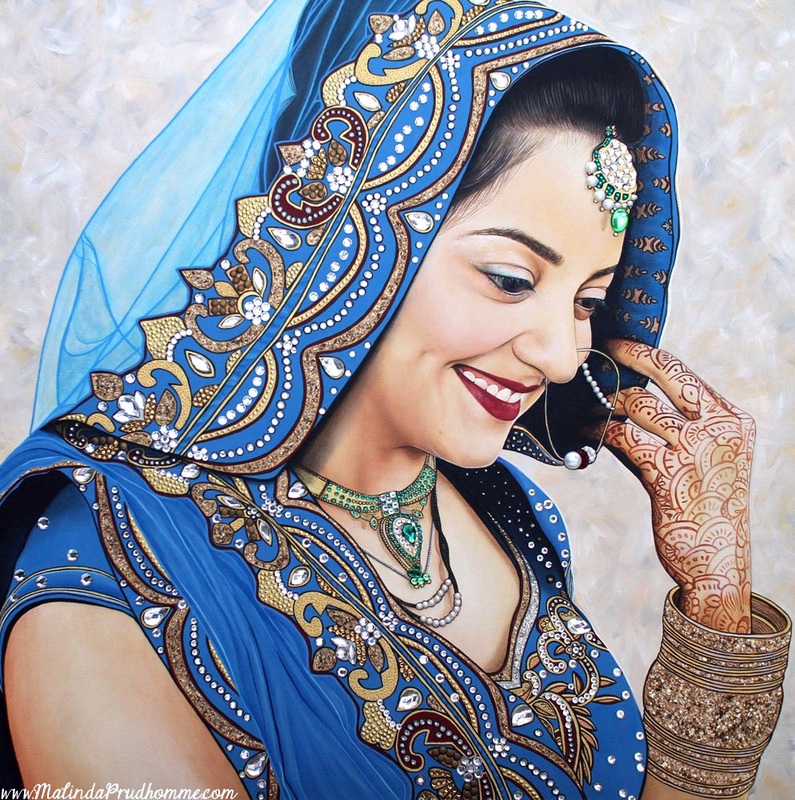 Indian bride Painting, Beauty Art, Indian Bride, Indian Art, Portrait, Indian Portrait, Portrait Artist, Canadian Artist
