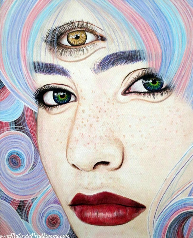See with Your Soul, Three eyes, Cyclops, beauty art, portraiture, toronto portrait artist, 